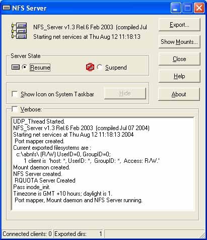 ProNFS Screenshot